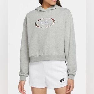 Nike Floral Crop Hoodie